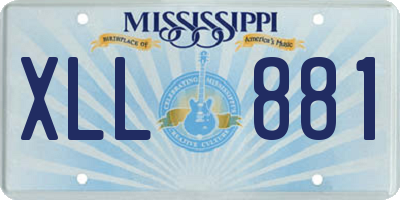 MS license plate XLL881