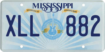 MS license plate XLL882