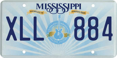 MS license plate XLL884