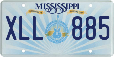 MS license plate XLL885