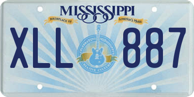 MS license plate XLL887