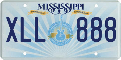 MS license plate XLL888