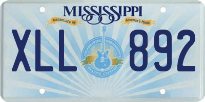 MS license plate XLL892