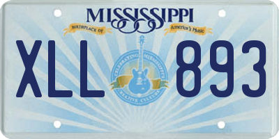MS license plate XLL893