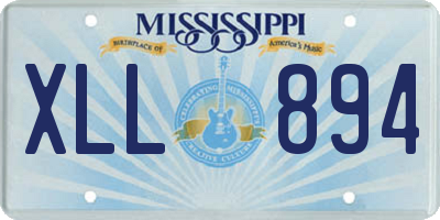 MS license plate XLL894