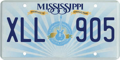 MS license plate XLL905