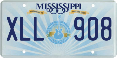 MS license plate XLL908