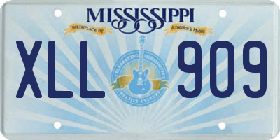 MS license plate XLL909