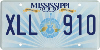 MS license plate XLL910