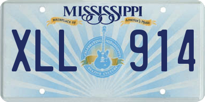 MS license plate XLL914