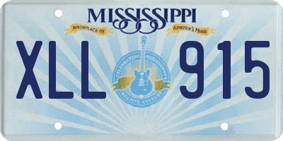 MS license plate XLL915