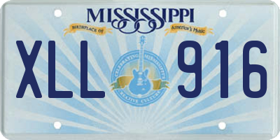 MS license plate XLL916