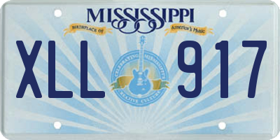 MS license plate XLL917