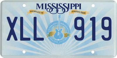 MS license plate XLL919