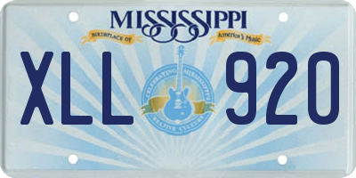 MS license plate XLL920