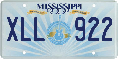 MS license plate XLL922