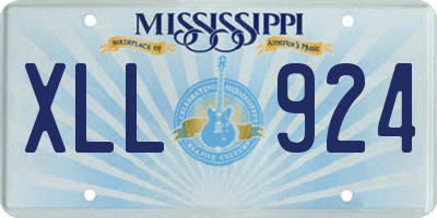 MS license plate XLL924
