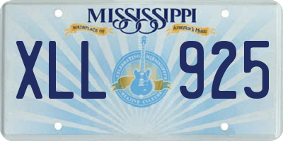 MS license plate XLL925