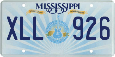 MS license plate XLL926