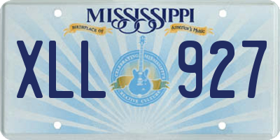 MS license plate XLL927