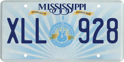 MS license plate XLL928