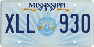 MS license plate XLL930