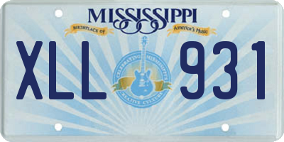 MS license plate XLL931