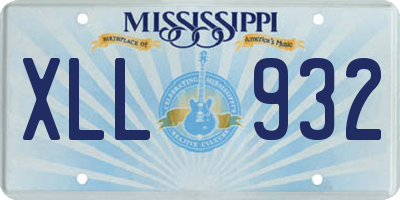 MS license plate XLL932