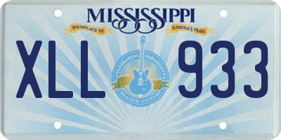 MS license plate XLL933