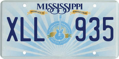 MS license plate XLL935