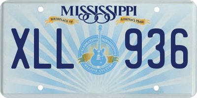 MS license plate XLL936