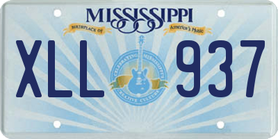MS license plate XLL937
