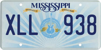 MS license plate XLL938
