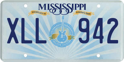MS license plate XLL942