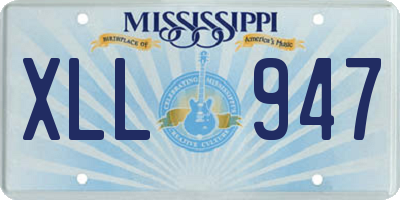 MS license plate XLL947