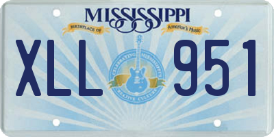 MS license plate XLL951
