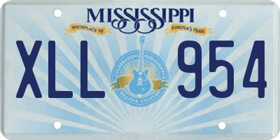 MS license plate XLL954