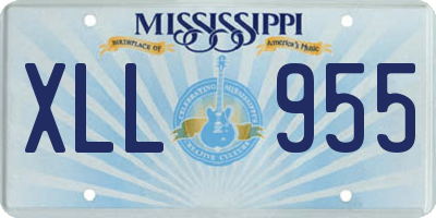MS license plate XLL955