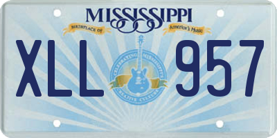 MS license plate XLL957