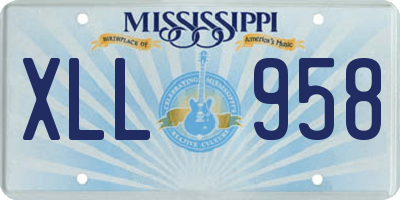 MS license plate XLL958