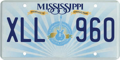 MS license plate XLL960