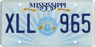 MS license plate XLL965