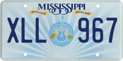 MS license plate XLL967