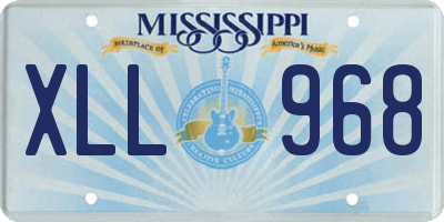 MS license plate XLL968