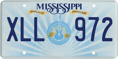 MS license plate XLL972