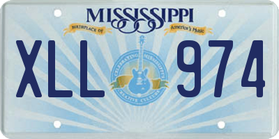 MS license plate XLL974
