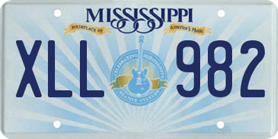 MS license plate XLL982