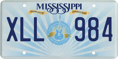 MS license plate XLL984