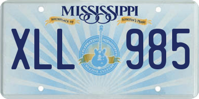 MS license plate XLL985