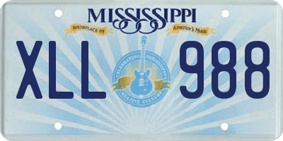 MS license plate XLL988